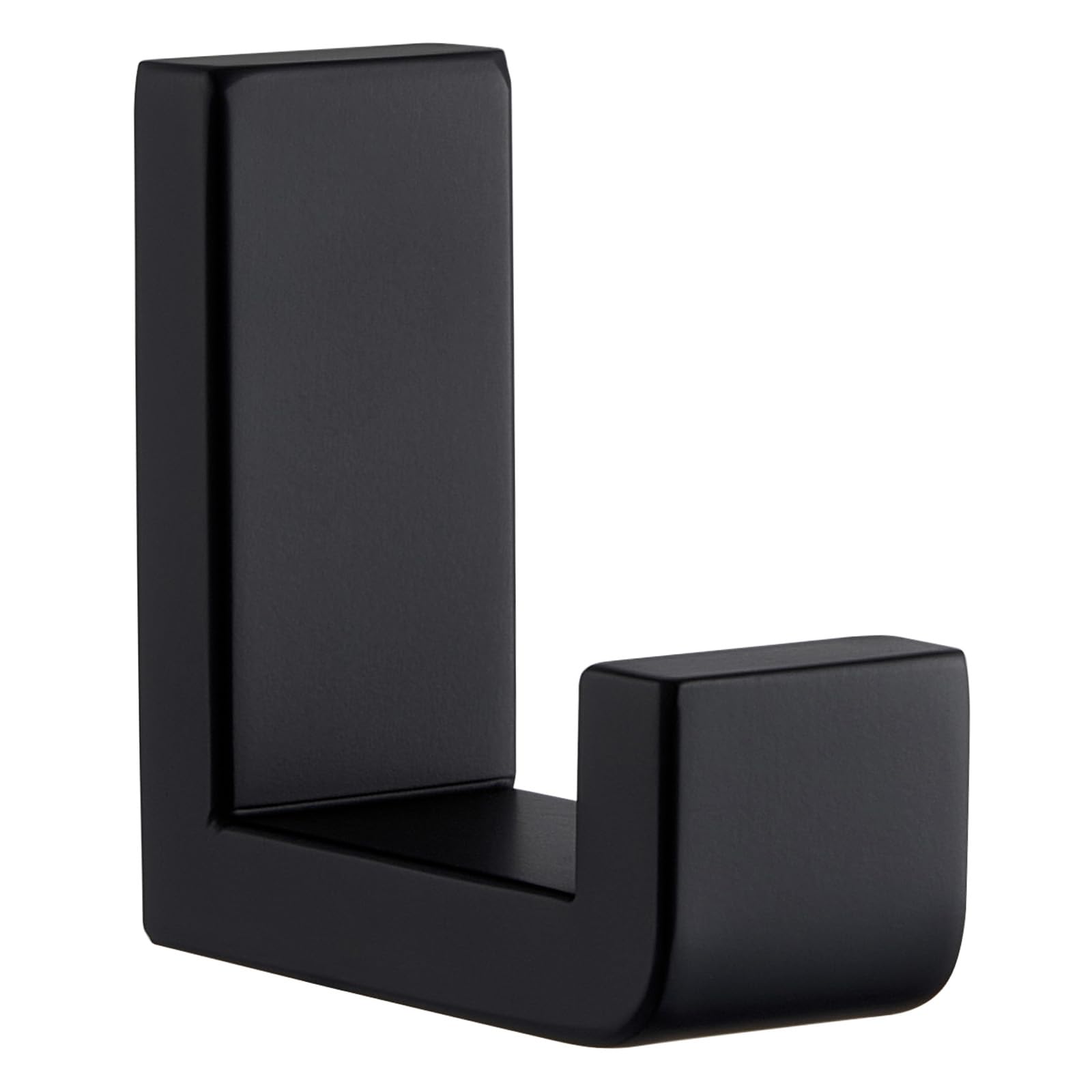 Angle Simple Robe Towel Hook Matte Black, Stainless Steel Clothing Towel Hanger, Wide Utility Hook, Hand Towel Holder for Bathroom Kitchen Office Cabinet, Modern and Farmhouse Style, Wall Mount