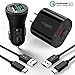 Fast Charger Kit for Samsung S8, Powerful Quick Charge 3.0 Charger Kit, Car Charger+Wall Charger+Type-C Cable Compatible with Samsung Galaxy S9/S9 Plus/Note 8/S8/S8 Plus, LG