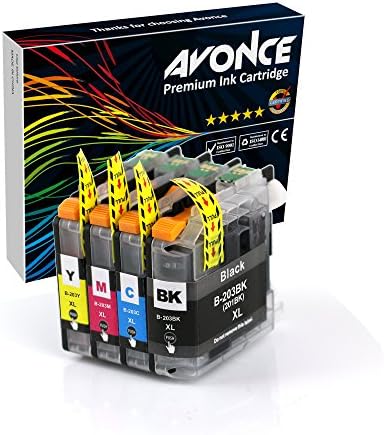 Avonce 4 pack Compatible Ink Cartridges for Brother lc201cl for brother MFC-J480DW MFC-J885DW MFC-J485DW MFC-J880DW MFC-J680DW MFC-J4420DW MFC-J4620DW MFC-j460DW MFC-J5620DW J5520 J4320DW