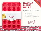 Grazia Silicone Muffin Pan, Red, 24-Cup