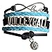 Sportybella Volleyball Bracelet, Black and Blue Adjustable Infinity Love Charm Bracelet, Volleyball Jewelry and Accessories, Gift for Teens, Players, and Teams