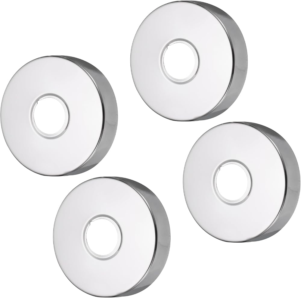 sourcing map 4pcs Shower Arm Flange 80mm SS Escutcheon Plate Round Cover for