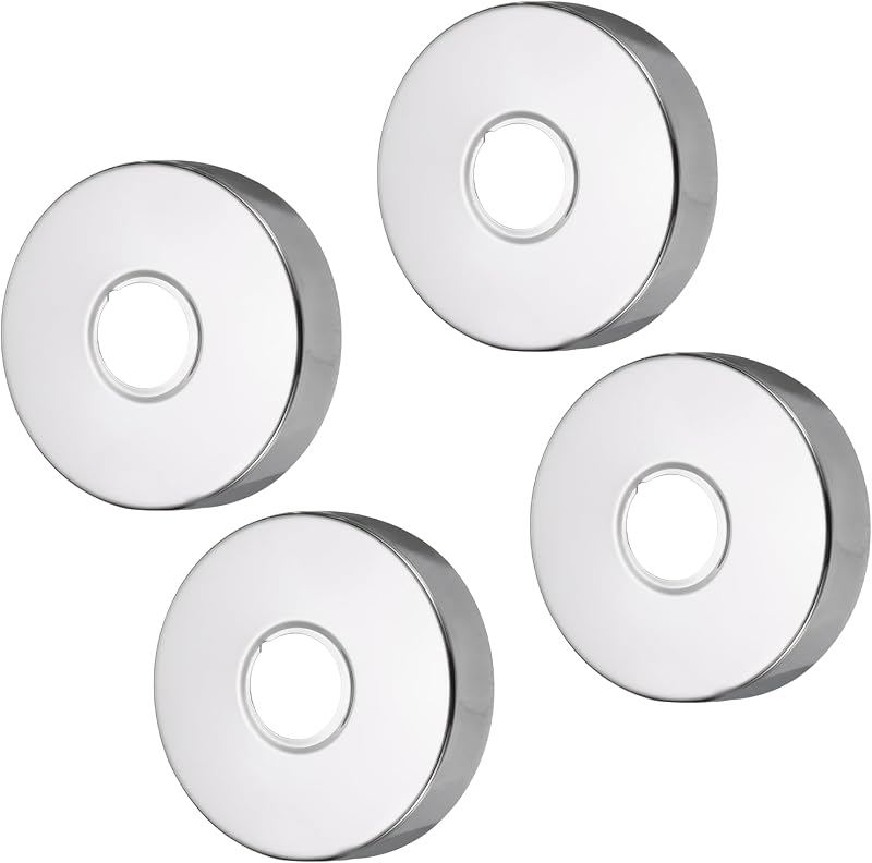 sourcing map 4pcs Shower Arm Flange 80mm SS Escutcheon Plate Round Cover for