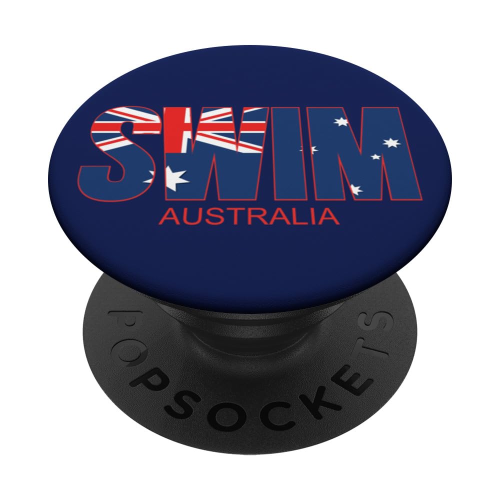 Australian Swimmer Aussie Swimming Australia National Flag PopSockets Swappable PopGrip