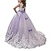 WDE Princess Plum Purple Long Girls Pageant Dresses Kids Prom Puffy Tulle Ball Gown US 8