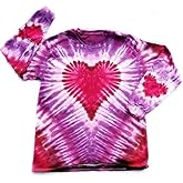 Valentine Shirts Women Valentine's Day Shirt Tie Dye Heart Graphic Long Sleeve Tshirt Casual Crewneck Holiday Tee Tops