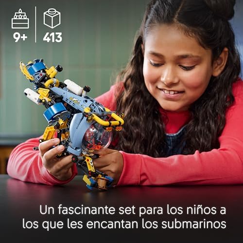 LEGO Technic Deep Water Submarine Construction Toy, Veículo de Exploração do Mundo Marinho, Presente Científico para Meninos e Meninas 9 Anos e Mais, Jogo de Engenharia 42201