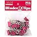 JAM PAPER Colorful Binder Clips - Small - 3/4 Inch (19 mm) - Pink Binderclips - 25/Pack