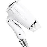 Travel Hair Dryer Folding Hair Blow Dryer Compact Travel Blow Dryer Portabel Small Hair Dryer Heat Settings Lightweight Mini 8x7inch Low Noise (White)