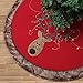 Valery Madelyn 48 inch Luxury Red Gold Christmas Tree Skirt with Reindeer and Faux Fur, Themed with Christmas Ornaments (Not Included)