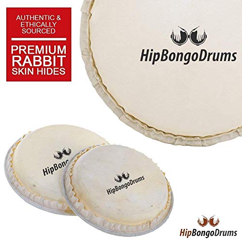 Hip Bongo Drums Bongo Heads Replacement Pack 5.6" and 6.4", Percussion