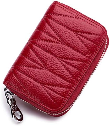 Credit Card Holder, RFID Blocking Leather Wallet with Zipper