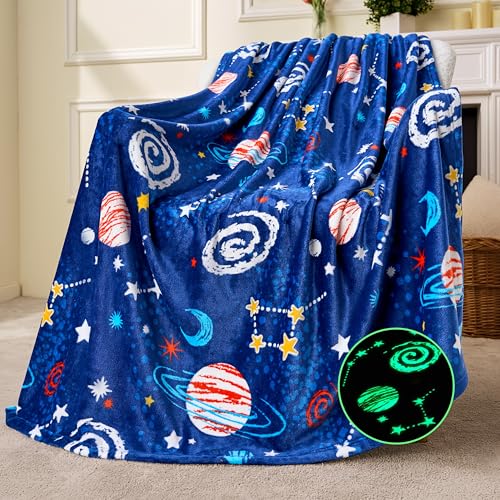 Joiedomi Glow Dark Blanket Space Gifts