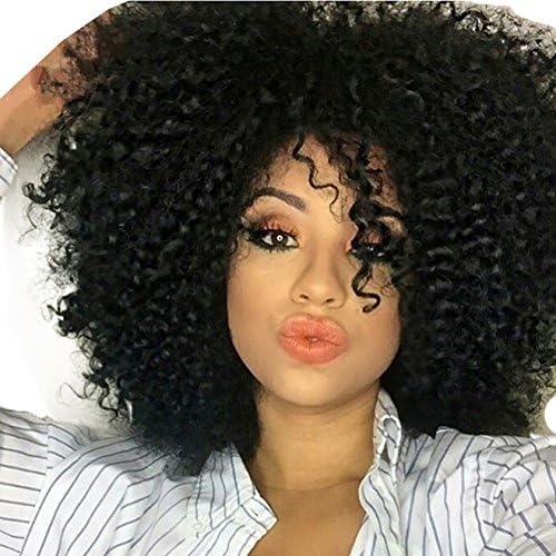 AOSI WIG Curly African American Wigs Hair Heat Resistant Fiber Layered for Black Women Black Hair Wig Afro Wigs