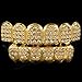 Niv's Bling – Iced Out CZ 14K Gold Plated Grillz – 6 Tooth Dental Grills Set – Set