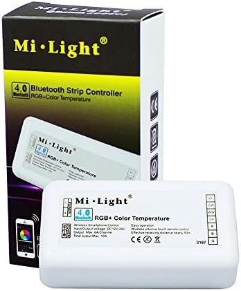 Langboss DC12-24V Bluetooth 4.0 RGB+Color Temperature MiLight LED Controller for LED Strip Light, IOS/Android Smart Phone APP Control, 16 Millions Colors to Choose