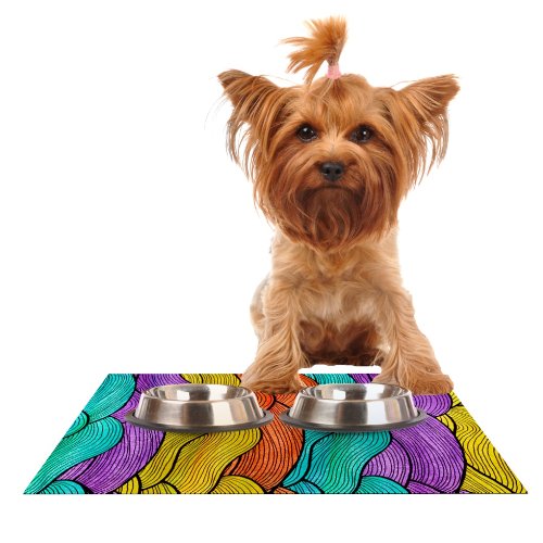 Kess InHouse Pom Graphic Design Textiles Feeding Mat for Pet Bowl, 24 by 15-Inch