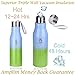 Amplim Triple Wall Vacuum Insulated Stainless Steel Sports Water Bottle. Ice Cold for 48 Hours! FDA Approved Food-Grade Materials, BPA Free, Eco-Friendly Travel Flask. 17 oz Green Blue