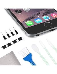 Frienda   Kit de limpieza para teléfonos móviles, incluye kit de limpieza con conector para auriculares, puerto de carga USB y enchufe para el polvo, compatible con iPhone XS Max, iPhone X, iPhone 8 7 6 5 4, iPad, iPad Pro, iPad Mini