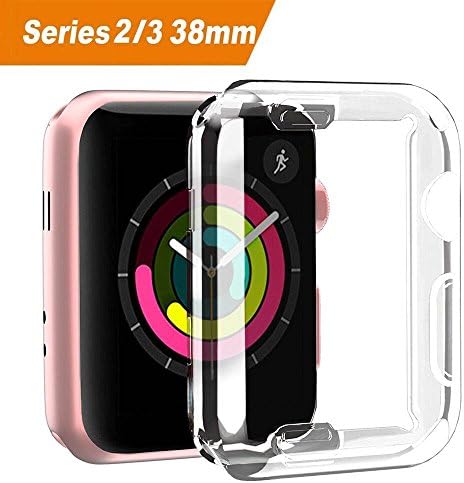 Apple Watch 3 Case, iWatch 38mm Screen Protector TPU All-around Protective Case 0.3mm HD Clear Ultra-thin Cover for 2017 New Apple Watch Series 3 series 2 (38mm)