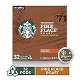 Starbucks Pike Place Roast Medium Roast Single Cup Coffee for Keurig Brewers, 1 box of 32 (32 total K-Cup pods)