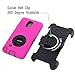 Galaxy Note 3 Case, HAOCOO Military Extreme-Duty Shockproof Rugged Hybrid Armor Case Cover With Belt Clip Holster Rotating Kickstand and Screen Protector for Samsung Galaxy Note 3 N9000 (Pink)