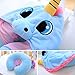 Travel Neck Pillow - Cute Blue Unicorn Shading Hoodie U Soft Pillow for Boy and Girl (Blue)