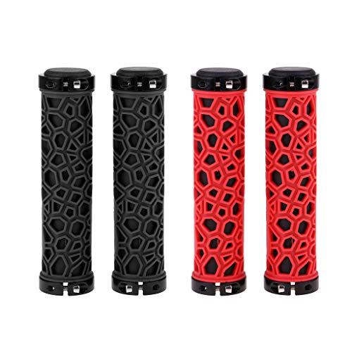 DYNWAVE 2 Pairs Bike Handlebar Grips Anti-Slip Bicycle Handle Grip with Dual Lock, Bike Grip for Scooter Cruiser Tricycle Mountain Road Urban Foldable Bike
