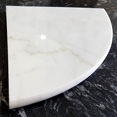 8" Premium Marble Shower Corner Shelf (Carrara White) Both Sides Polished - Bathroom Caddy Bath Soap Dish