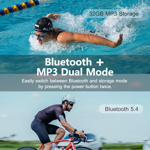Bone Conduction Headphones, Swimming Headphones,Open Ear Sport Earphones, Wireless Bluetooth 5.4 built-in MP3 Player 32G Memory, IPX8 Waterproof Earphones for Swimming, Running,Cycling,Hiking