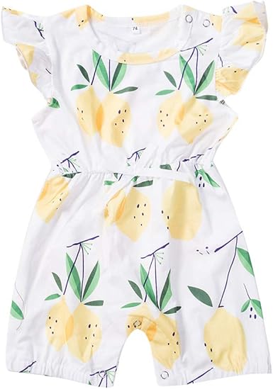 baby girl lemon romper