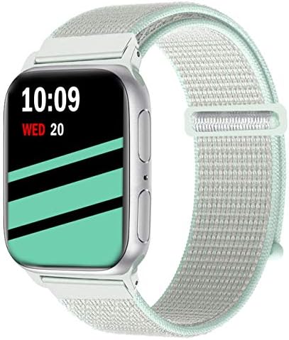 Wengerui Replacement for Watch Strap 42mm/44mm, Nylon Sport Loop Band Replacement Wristband Compatible with Series 4, Series 3, Series 2, Series 1 (42mm/44mm, Teal Tint)
