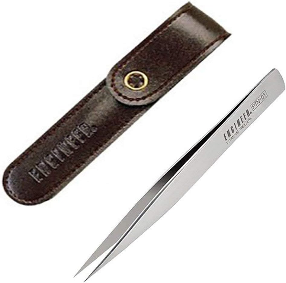 Titanium Tweezers, fine Pointed Tips (125mm). Made in Japan. ENGINEER ptn-01, Silver - Image 4