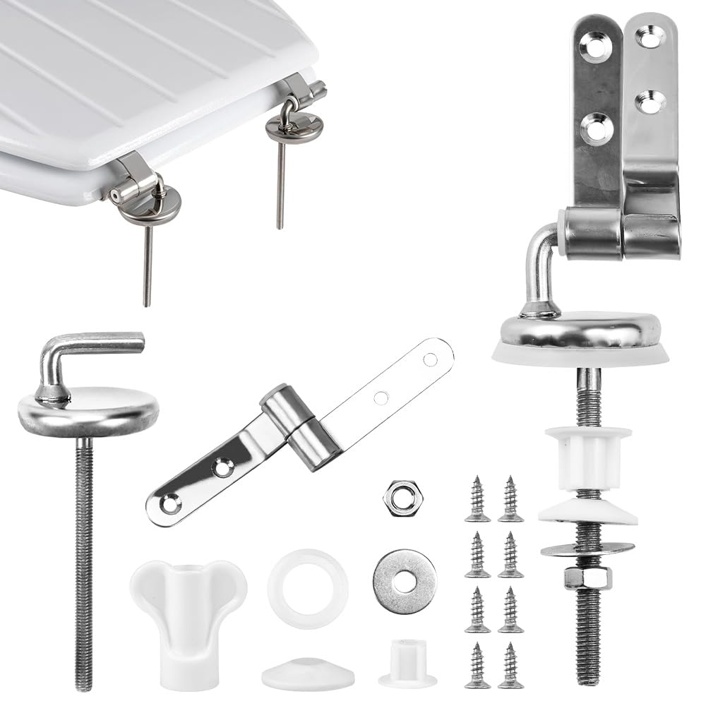 KITERI Toilet Seat Hinges Stainless Steel Toilet Seat Fittings Toilets Seats Hinge Replacement Universal Toilets Seats Top Fittings for Most Toiletes Seates Repair Parts