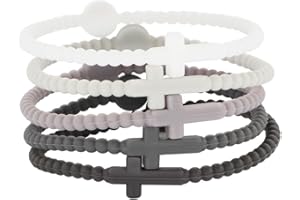 QRH Colorful Silicone Cross Bracelets Rubber Cross Bracelets Religious Christian Bracelet Catholic Jesus Bracelets for Women Men