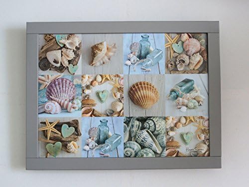 Nautical Sea Shells Lap Tray/Desk Tray In Grey Faux Leather With Matching Soft Bean Bag Base