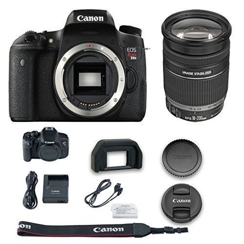 Canon T6s DSLR Camera + Canon EF-S 18-200mm f/3.5-5.6 IS Lens + All Original Accessories Included - International Version Canon T6s DSLR Camera + Canon EF-S 18-200mm f/3.5-5.6 IS Lens + All Original Accessories Included - International Version