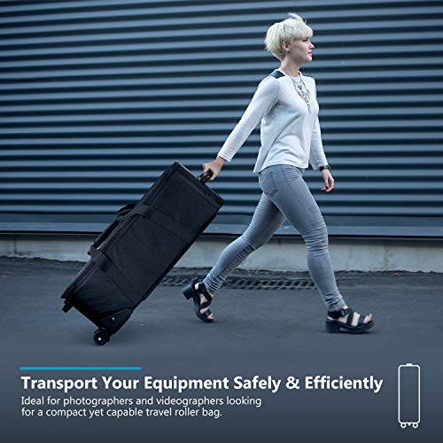 Neewer-32-Inch-Camera-Trolley-Case-Roller-Bag-32x11x11-Inches3-Padded-PartitionEasy-Glide-WheelDurable-1680D-PVC-Cloth-Hard-PlasticGreat-Capacity-for-Photo-Studio-Lighting-Equipment