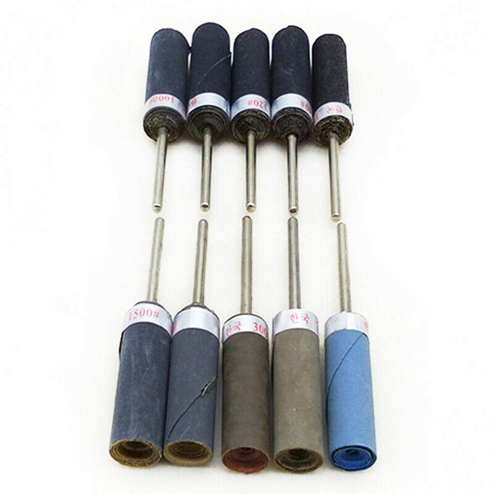 10piece Sanding Drums Sleeves Sandpaper Bar Sander Accessories Rotary Tool Sanding Drums Sander Kit Polishing Burr Stick Roller Sanding Tool 1200 Grit