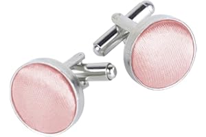 FELYSIK Classic Round Cufflinks for Men, Multi Colors, Silky Tuxedo Shirt Cuff Links for Wedding, Business, Prom