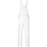 Portwest S810 Bolton White Cotton Painters Bib Overalls with Knee Pad Pockets, X Small