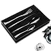 GYY Flatware Set, Stainless Steel Tableware Dinnerware Set for 1 Person with Black Mirror Coating and Elongated Handles, Ideal as Gift (4 Pieces)