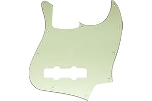 Musiclily 10 Hole JB Bass Pickguard for Fender US/Mexico Made Standard Jazz Bass, 3Ply Mint Green