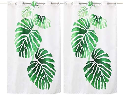 HGMart Green Leaves Print Outdoor Curtain Panel for Porch Patio,Privacy Drape Grommets Window Curtain with UV Ray Protected and Waterproof,Easy to Hang On 59”x84”,1Panel