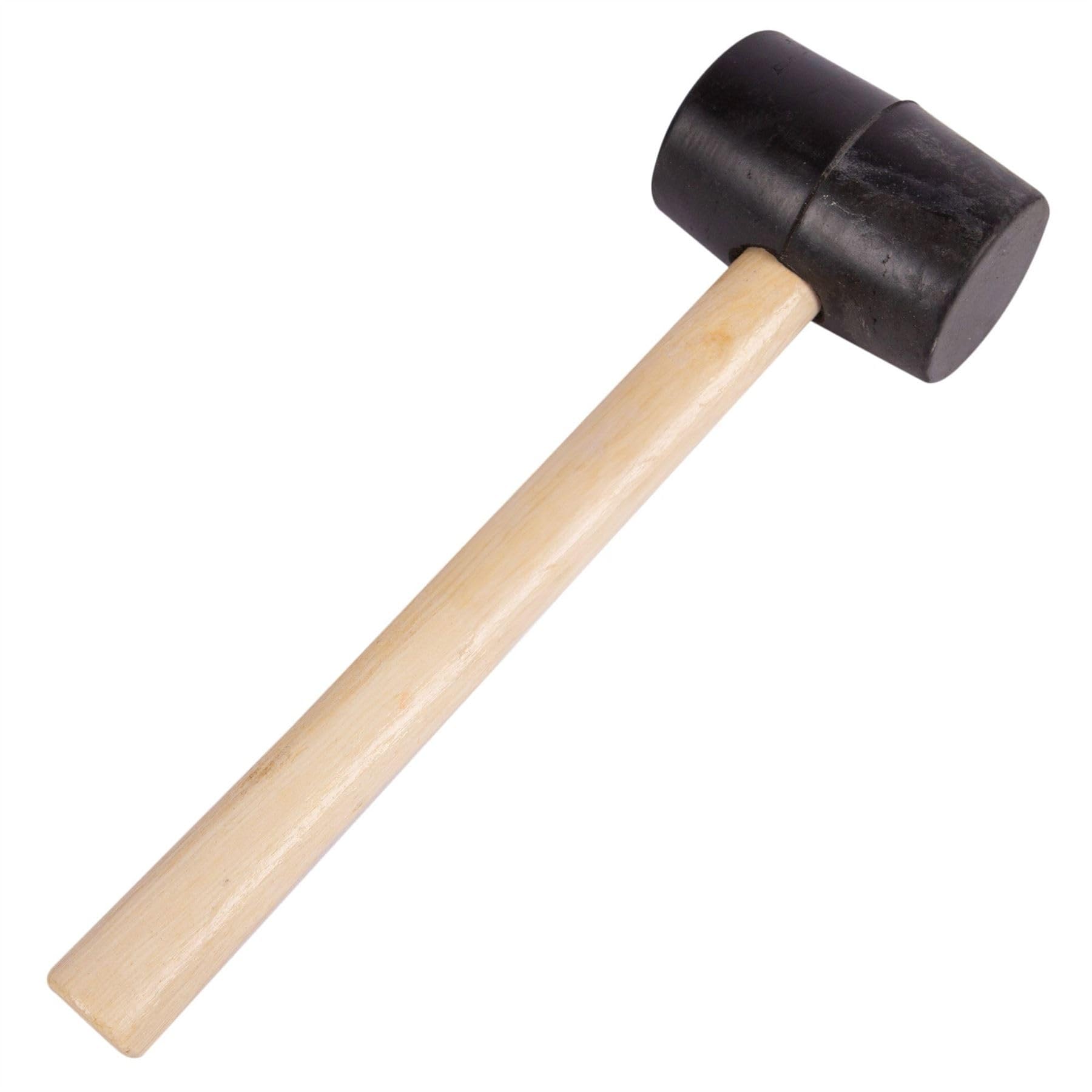 Blackspur 1x 16oz Rubber Mallet with Wooden Handle - Home Nail Framing Roofing Straight Handle DIY Hand Tool