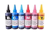 Gigablock 6 color Refill Ink Bottle Set - 6 x 100ml for CIS/CISS or refillable cartridges using Epson 79 ink: Stylus Photo Printers 1400 , 1410 , 1430