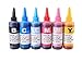 Gigablock 6 color Refill Ink Bottle Set - 6 x 100ml for CIS/CISS or refillable cartridges using Epson 79 ink: Stylus Photo Printers 1400 , 1410 , 1430