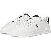 POLO RALPH LAUREN Men's Heritage Court II Nappa Leather Sneakers Off-White/Navy/Wine 8 Medium