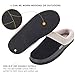 VONMAY Men's Slippers Fuzzy House Shoes Memory Foam Slip On Clog Plush Wool Fleece Indoor Outdoor Size 13-14 Black/Grey