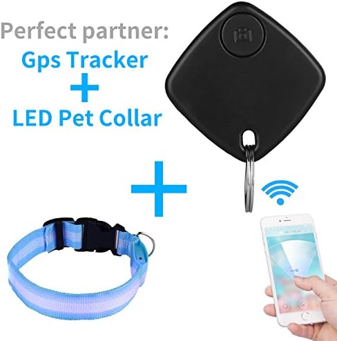 Topperone Locator Pet Finder + Safety LED Dog Night Safety Collar - Key Finder - Phone Finder, Anything Item Finder on the Planet - Flashing Light up for small large dogs